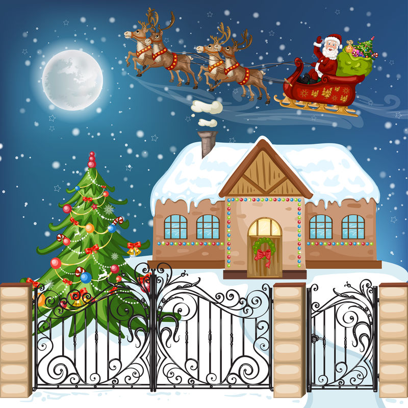 矢量圣诞快乐插图