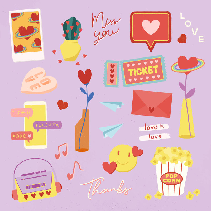 爱情图标向量集