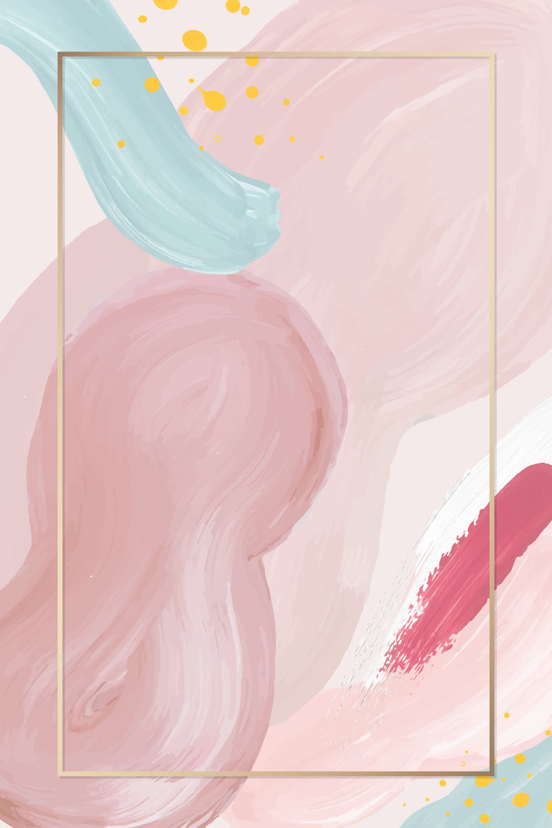 带画笔纹理背景向量的矩形金框