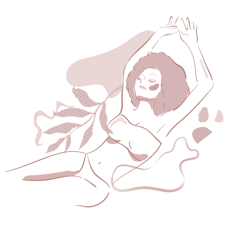 粉色女性线条艺术设计元素