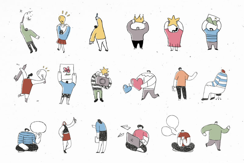 可爱的彩色商业psd卡通图标集