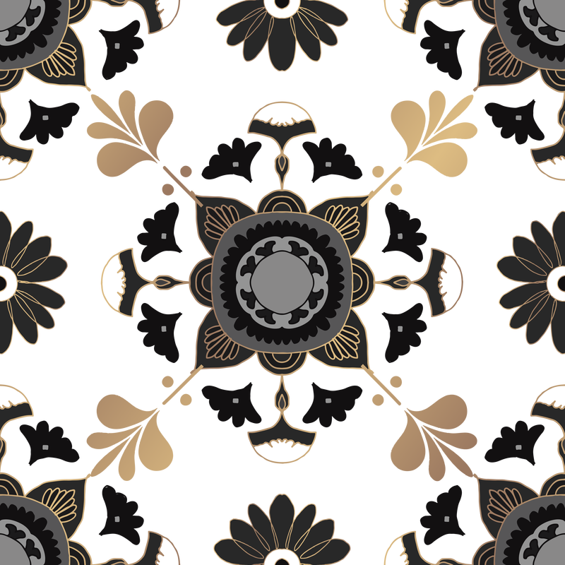 金色印度曼荼罗图案png黑色花卉背景素材 高清图片 摄影照片 寻图免费打包下载