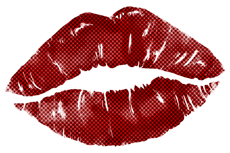 手绘吻半色调风格贴纸覆盖