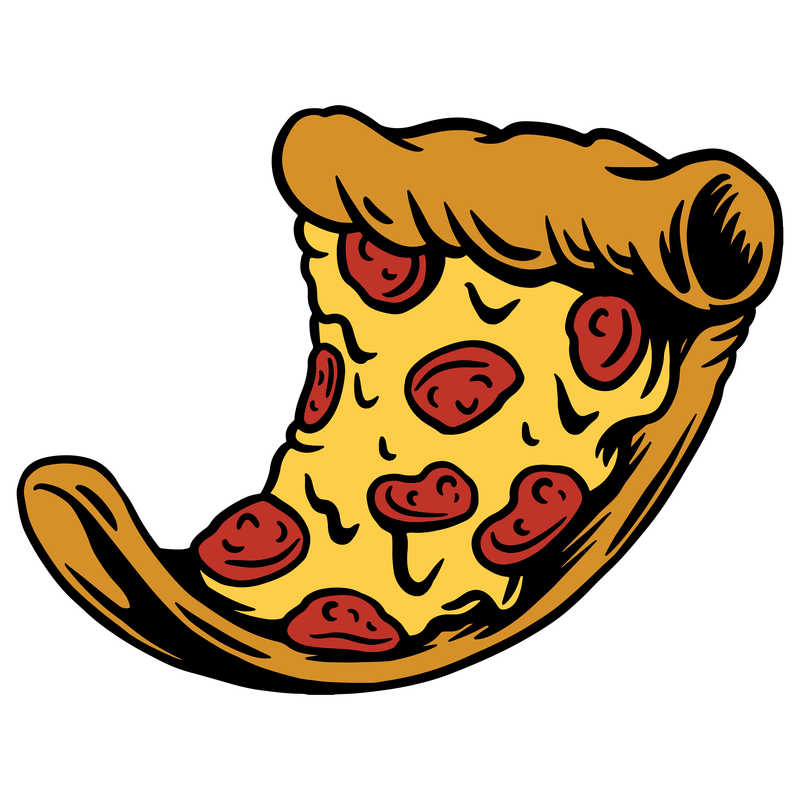 披萨素描风格贴纸设计元素