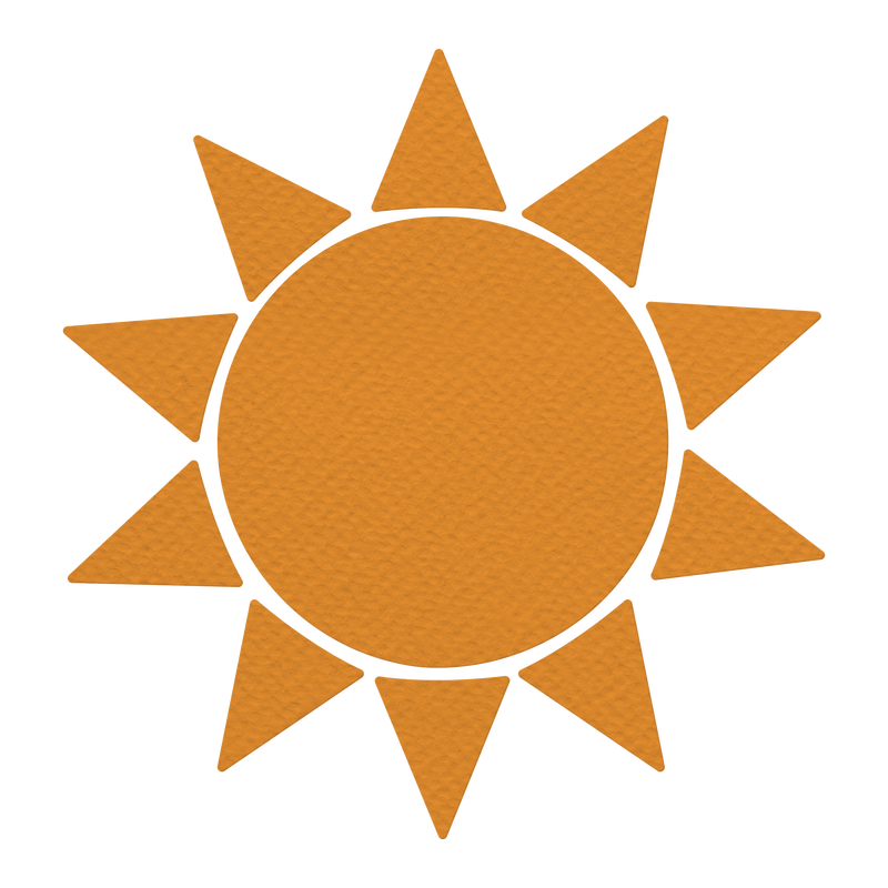 橙色质感纸太阳贴纸设计元素