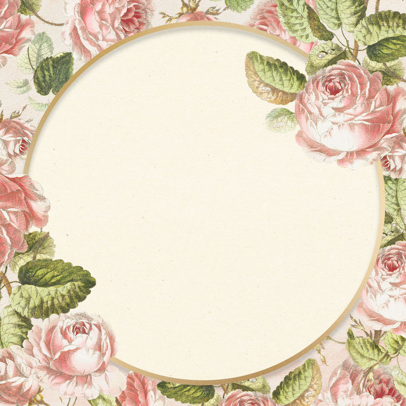 玫瑰图案复古风格框架