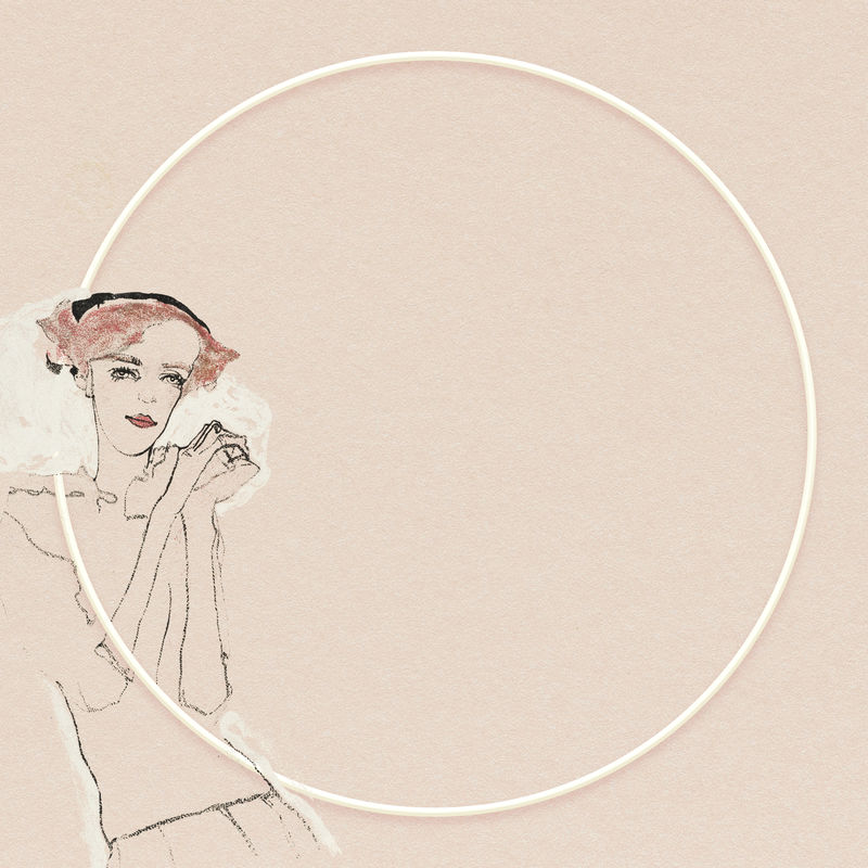 复古女子psd框架插图混搭自伊贡·席勒的艺术作品