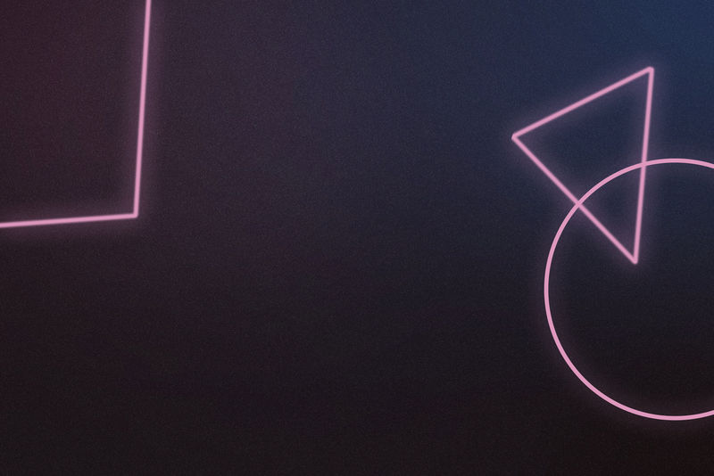 霓虹灯几何图案的深蓝色背景插图