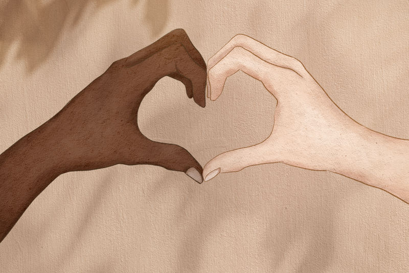 多样的手连心psd可爱的手绘插图