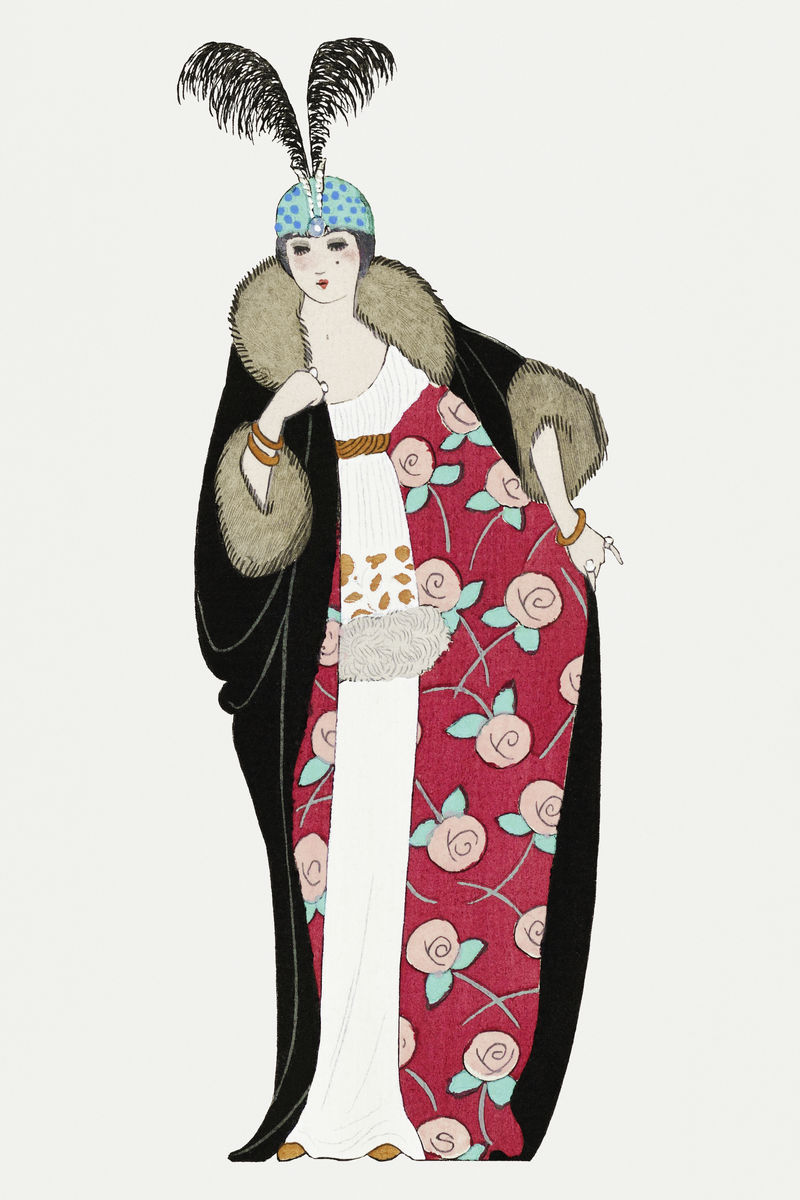 复古女性时尚psd乔治·巴比尔艺术作品混音