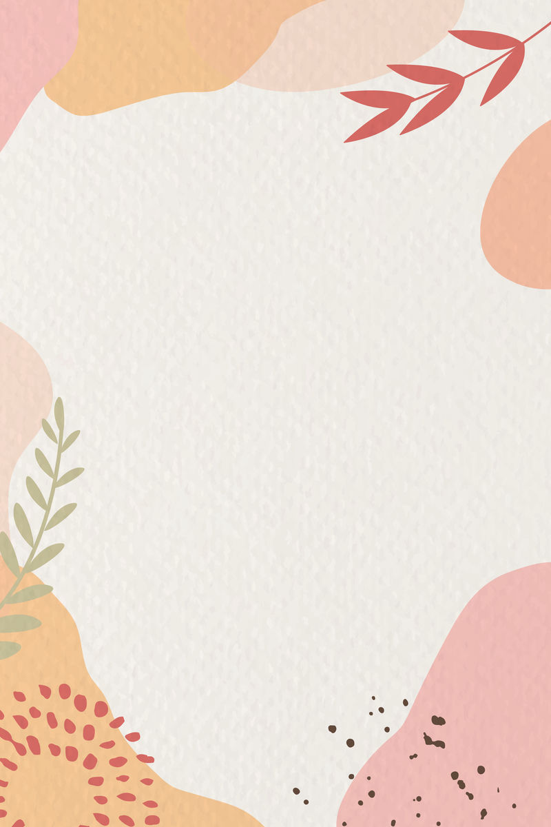 粉色和米色抽象植物图案背景矢量