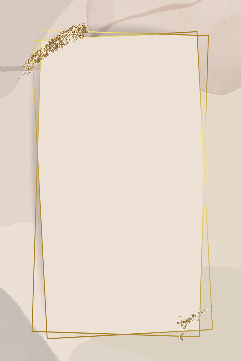 中性水彩背景向量上的金色框架