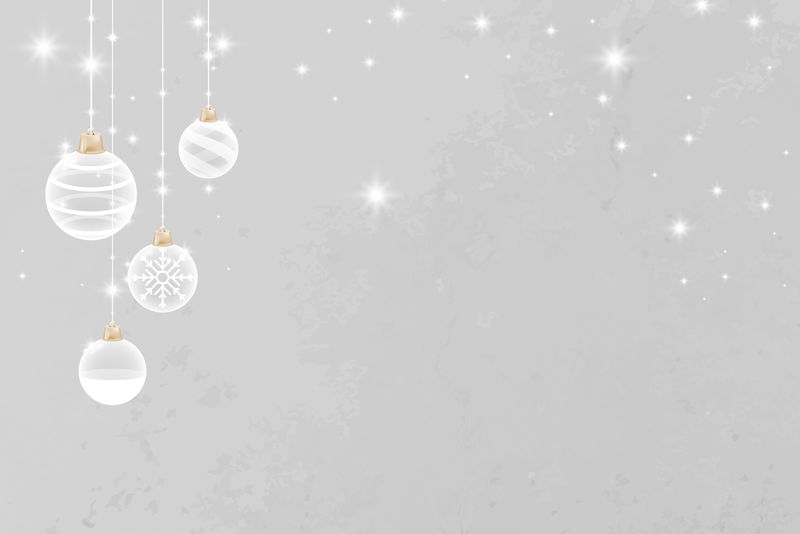 白色圣诞球psd闪亮可爱的灰色背景素材 高清图片 摄影照片 寻图免费打包下载