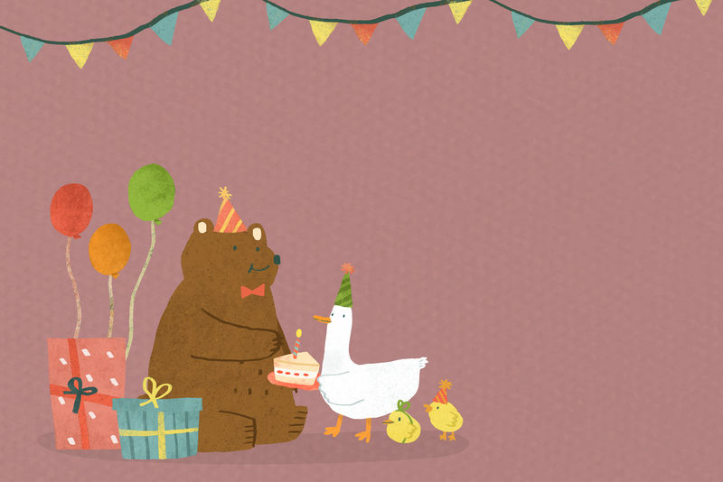 动物涂鸦生日庆祝载体