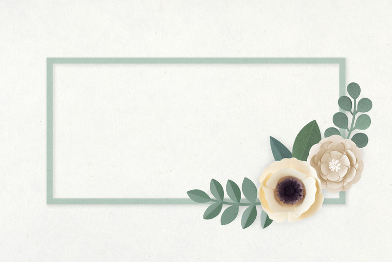 矩形纸工艺花徽章矢量