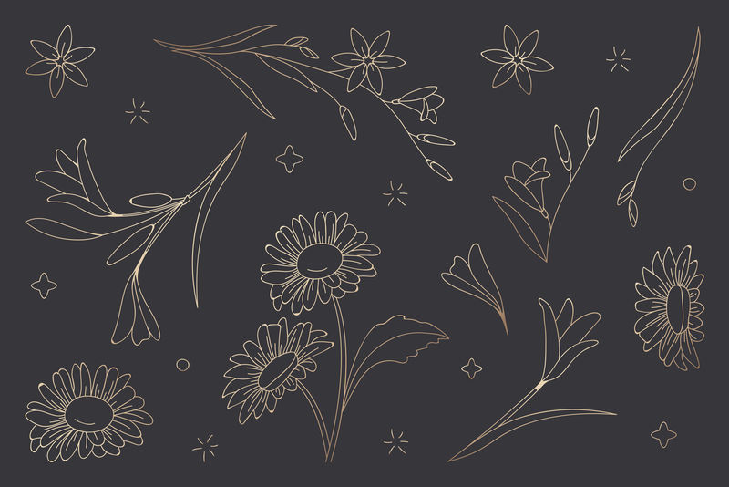 手绘花卉图案背景向量