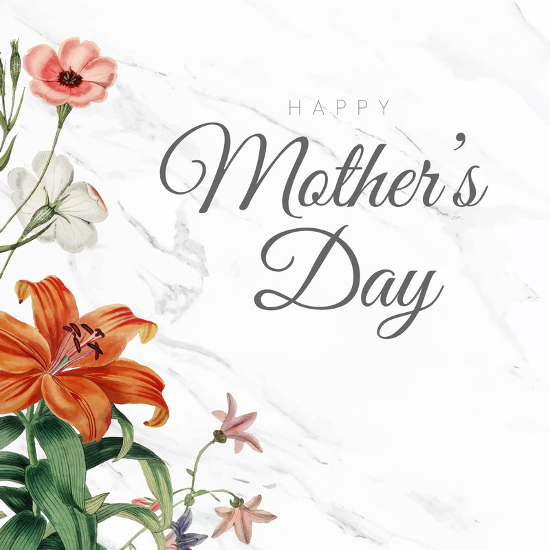 花卉优雅母亲节卡片