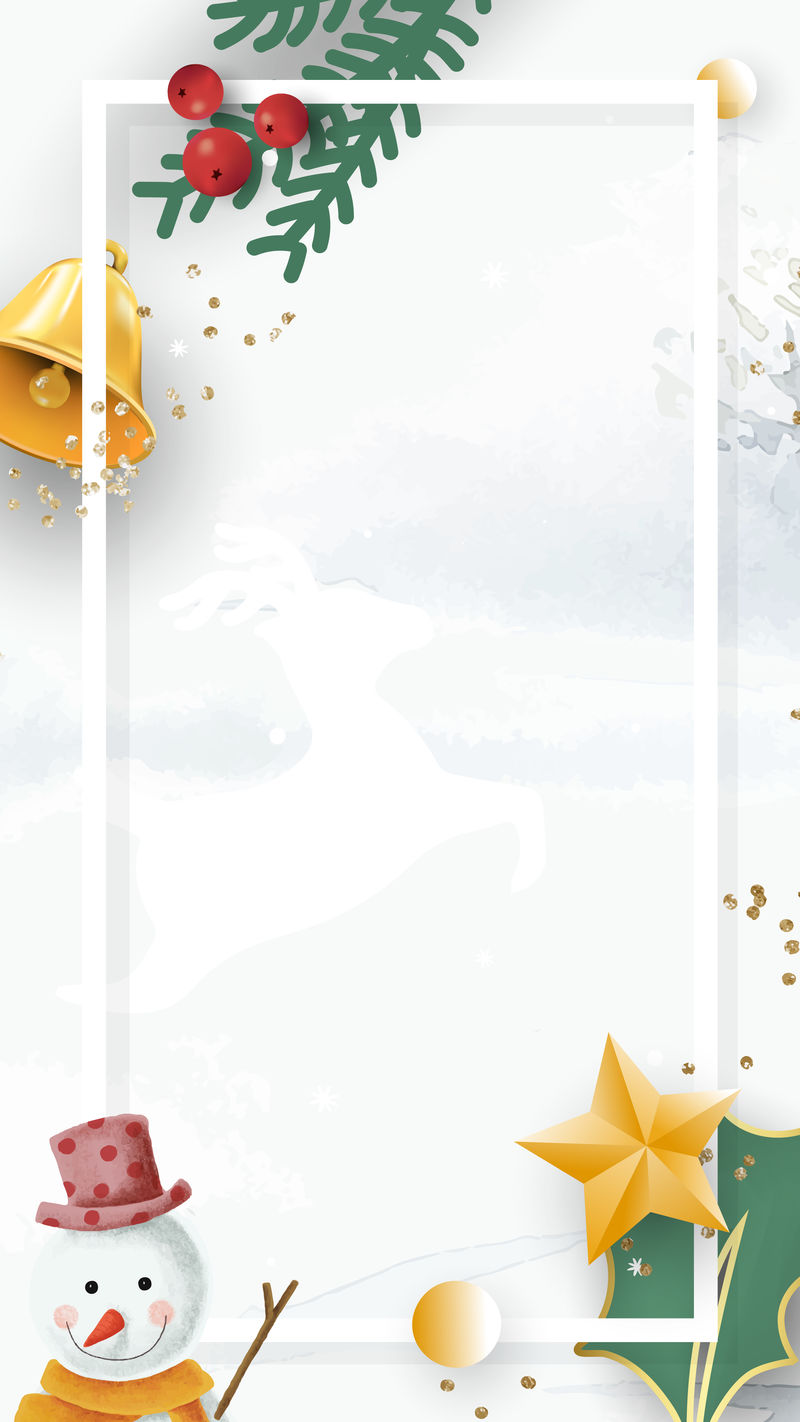 冬季背景手机壁纸矢量圣诞框架