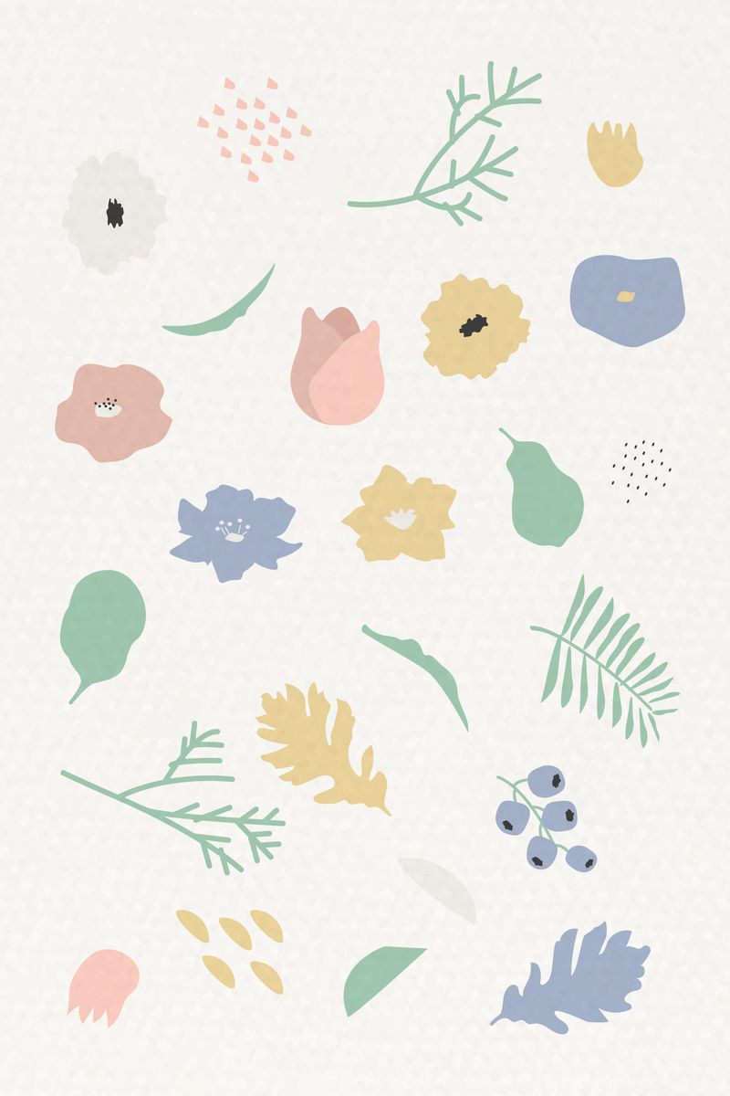 米色背景植物模式