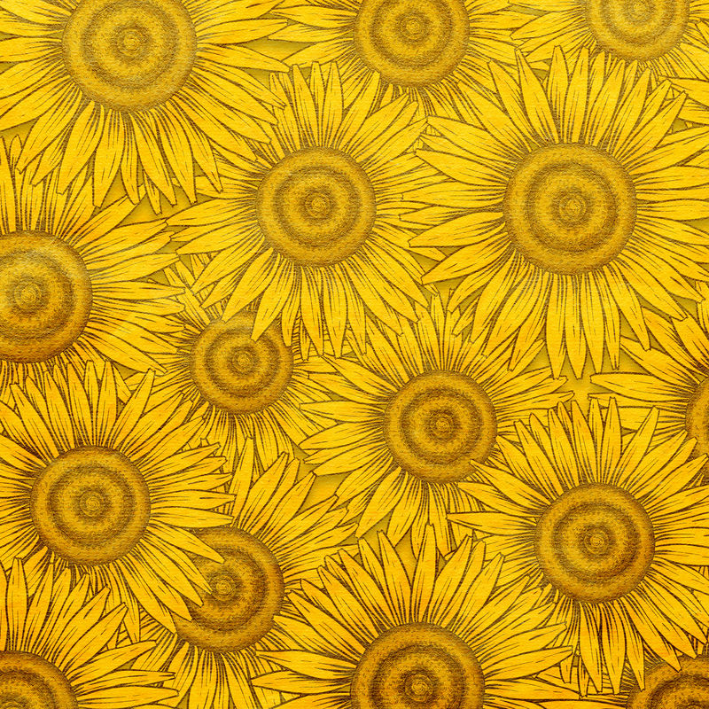 装饰性黄色向日葵图案背景
