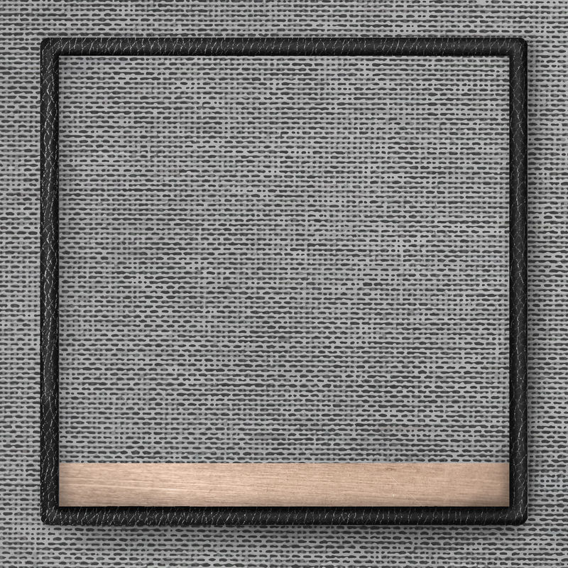灰色织物纹理背景向量上的黑色皮革框架