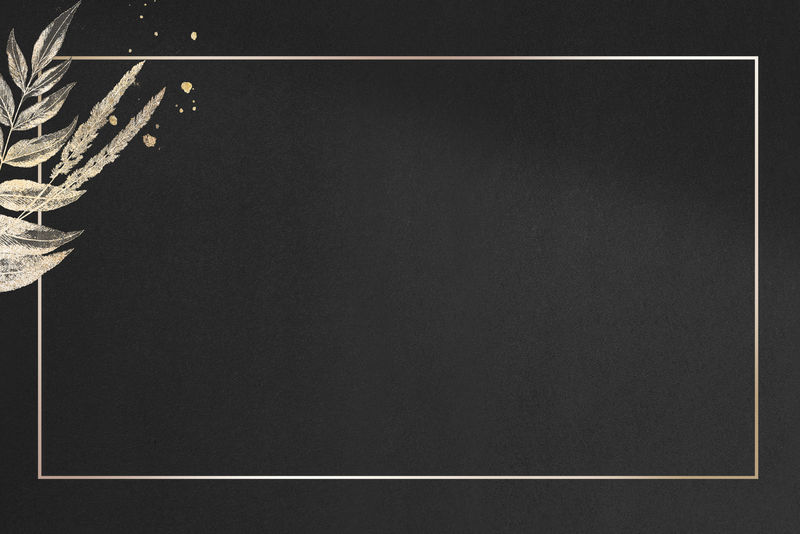 黑色背景上有金色的叶子