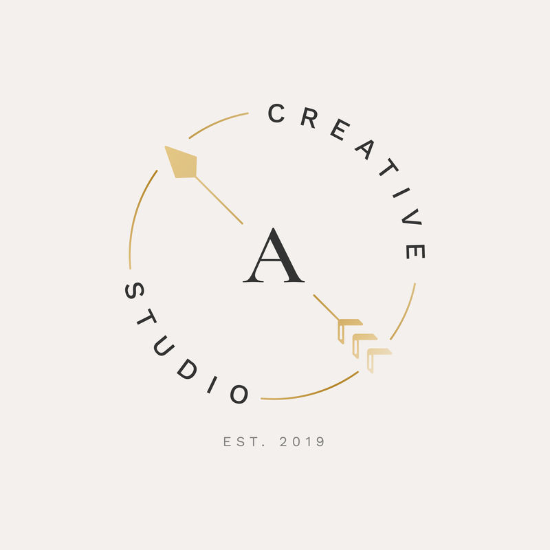 圆箭头徽章设计向量