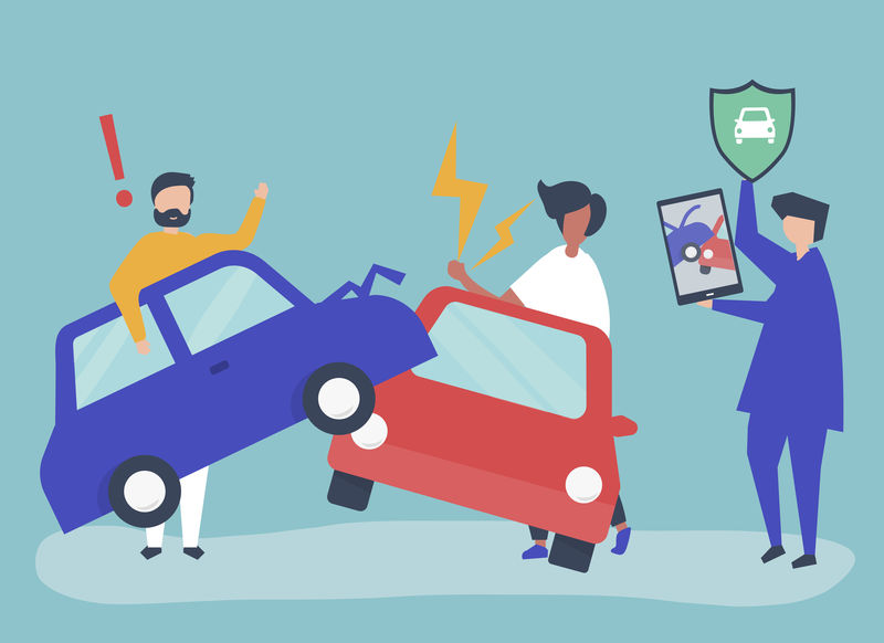 解决车祸的保险代理人