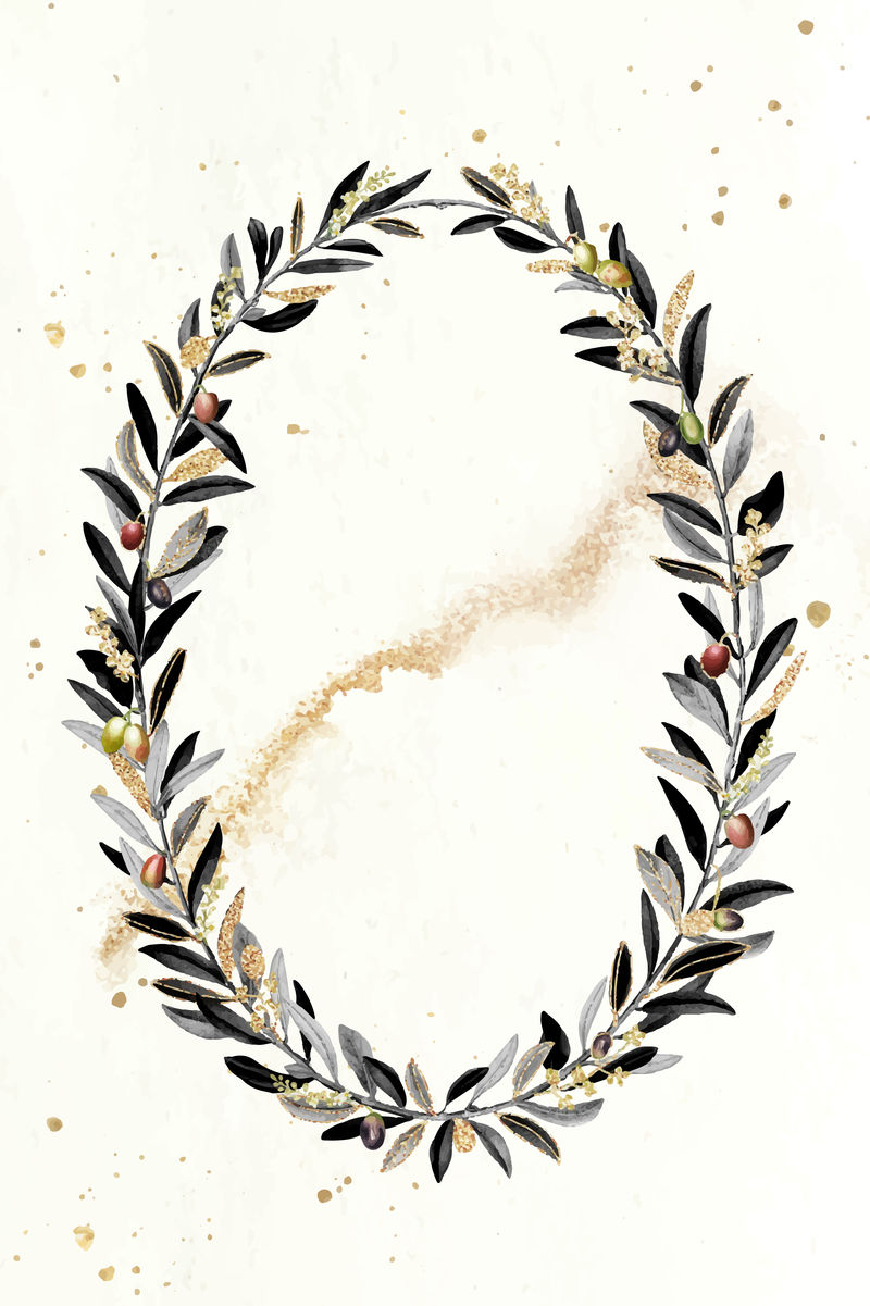 橄榄花环设计元素向量