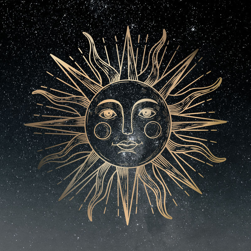 金色太阳贴纸覆盖设计资源