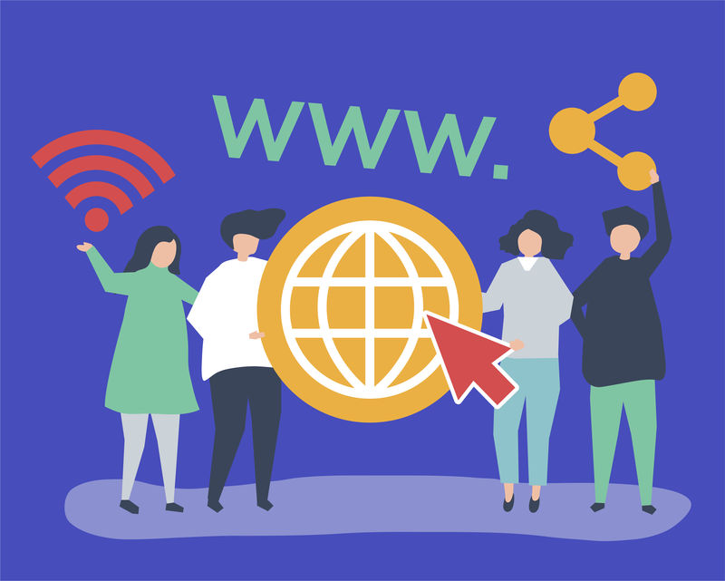 举着万维网图标的人的角色说明