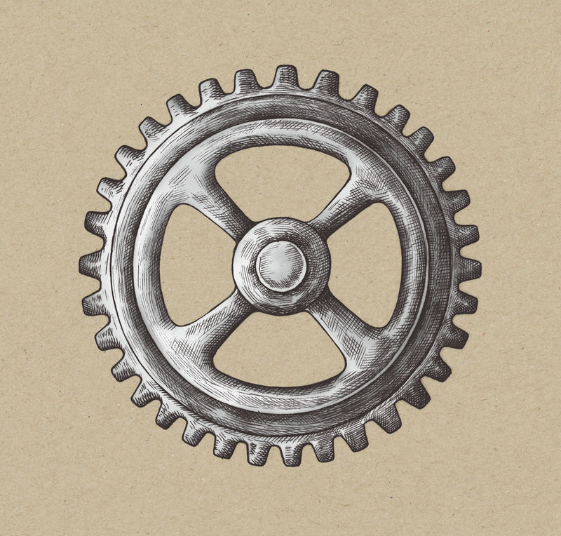 手绘齿轮图