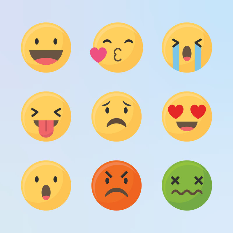 面部表情符号集向量