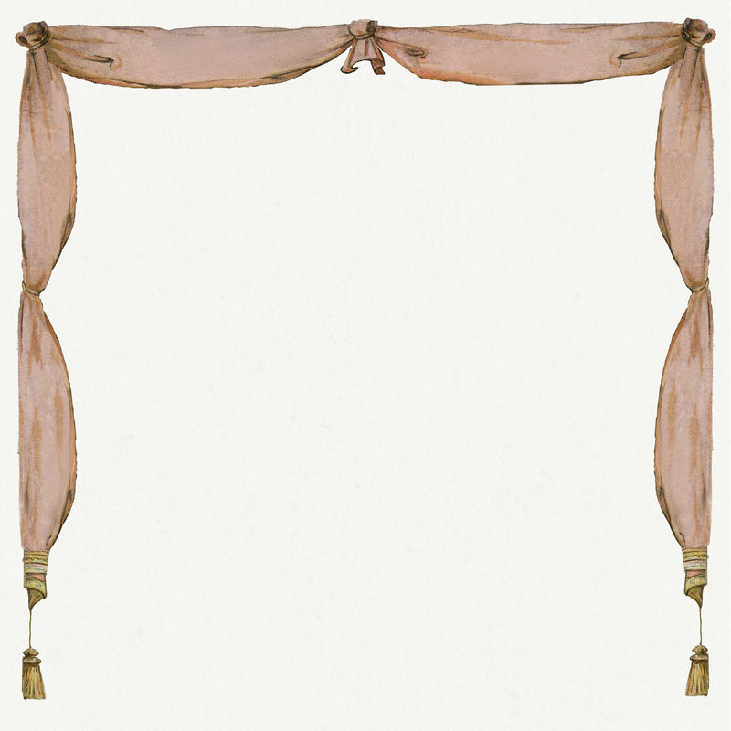 复古手绘窗帘设计元素