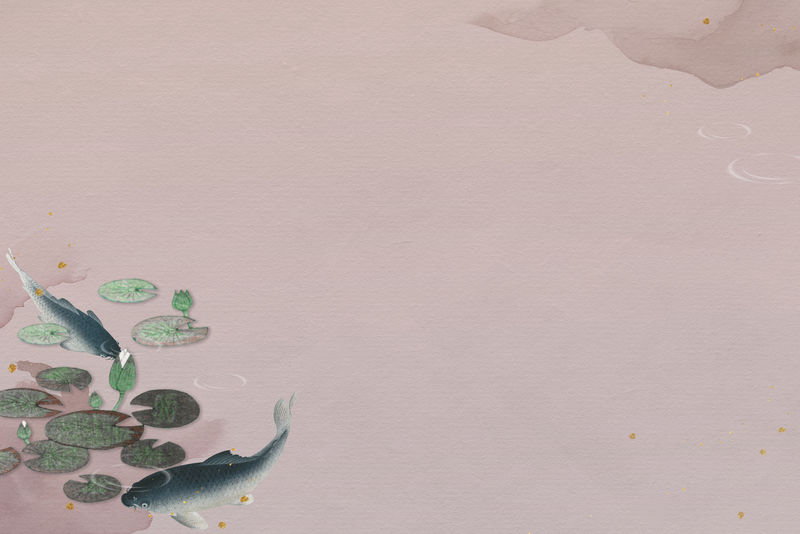 游泳锦鲤在池塘背景插图