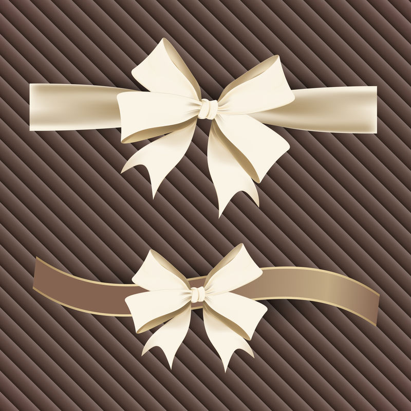 金丝带蝴蝶结元素套装插图