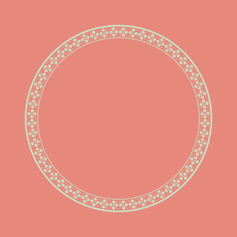 中国框架向量传统樱花图案绿圈