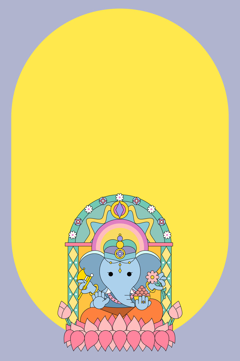 甘尼沙排灯节背景向量