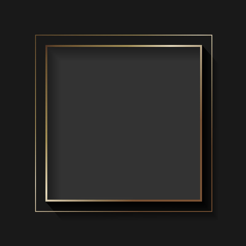 空白正方形黑色抽象帧向量