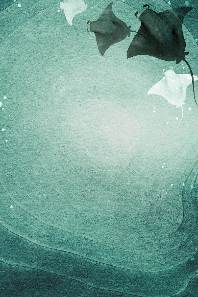 水彩画螳螂射线在绿水旗帜模板