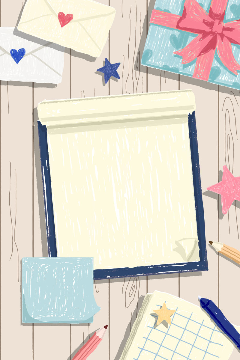 木制背景向量上的空白笔记本