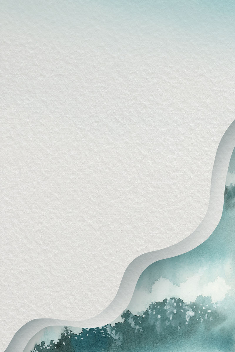 水彩画绿色海洋纸横幅