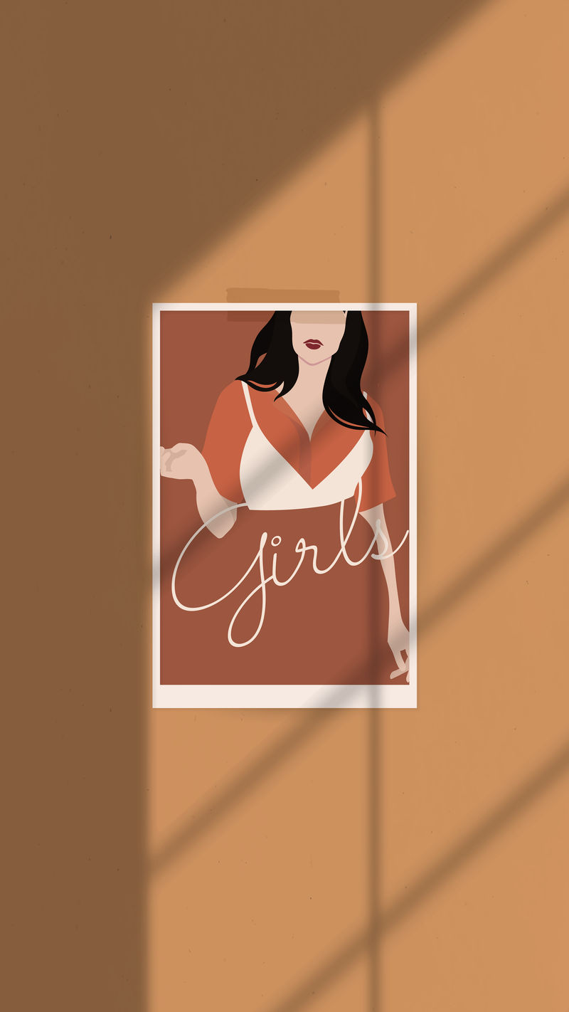 时尚女星手机壁纸矢量