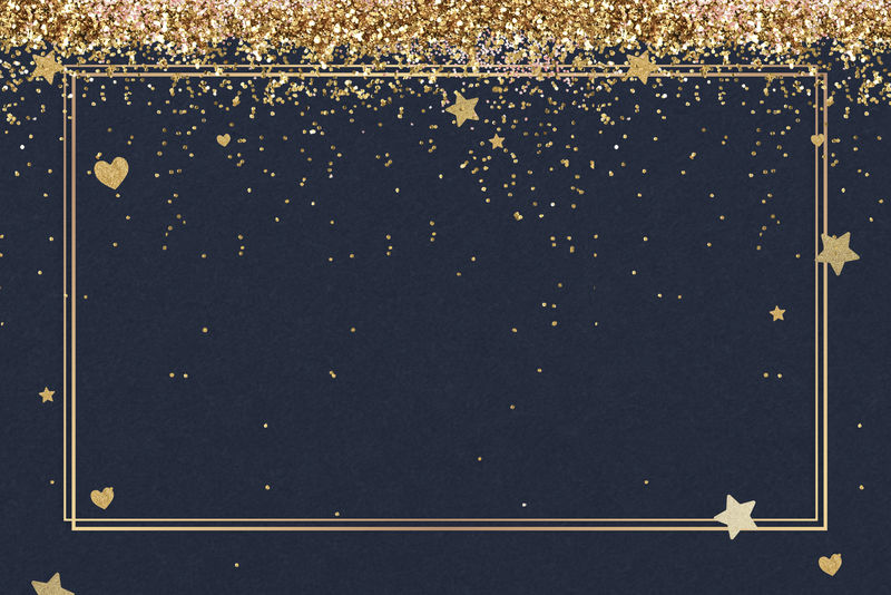 亮心形psd边框黑色背景