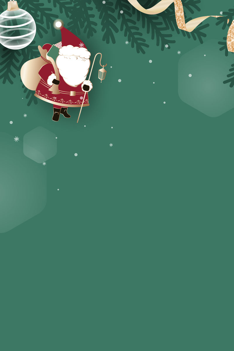 绿色背景向量上的圣诞涂鸦