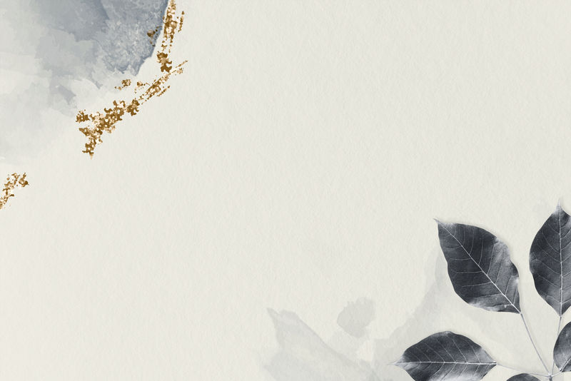 大理石纹理背景上的银叶图案