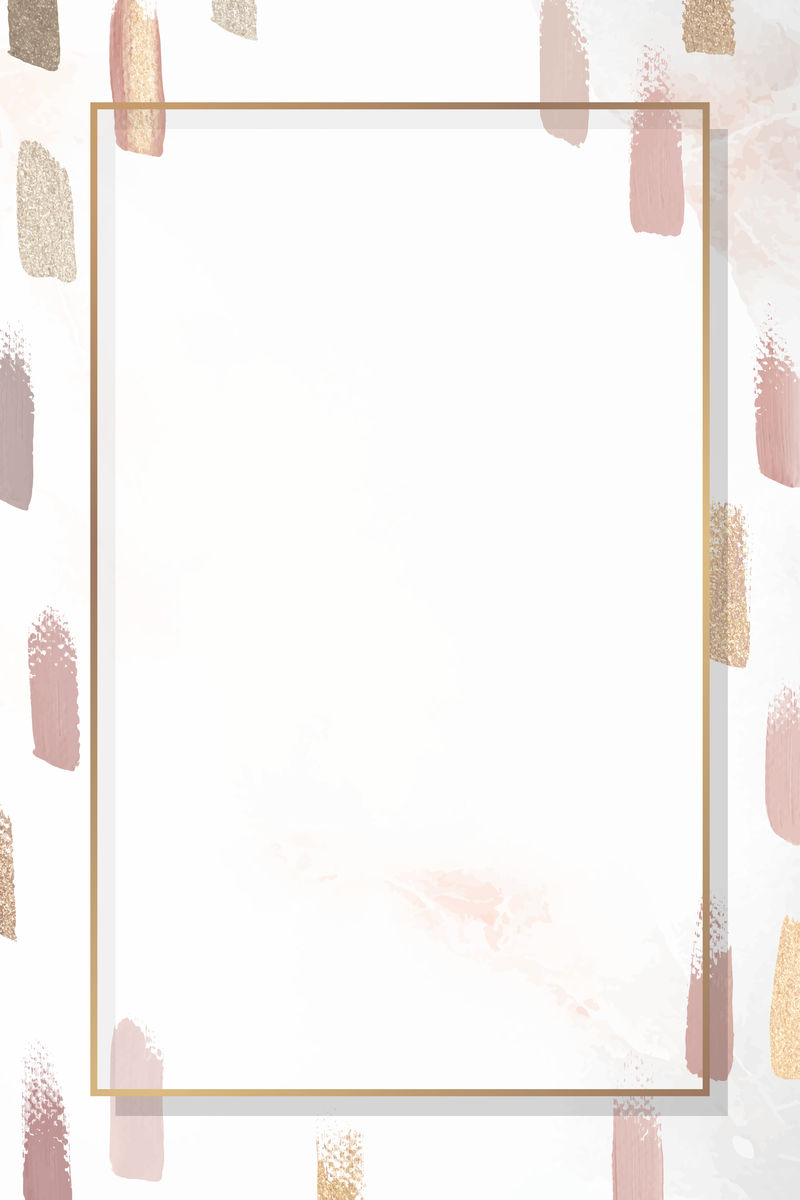 带画笔纹理背景向量的矩形金框