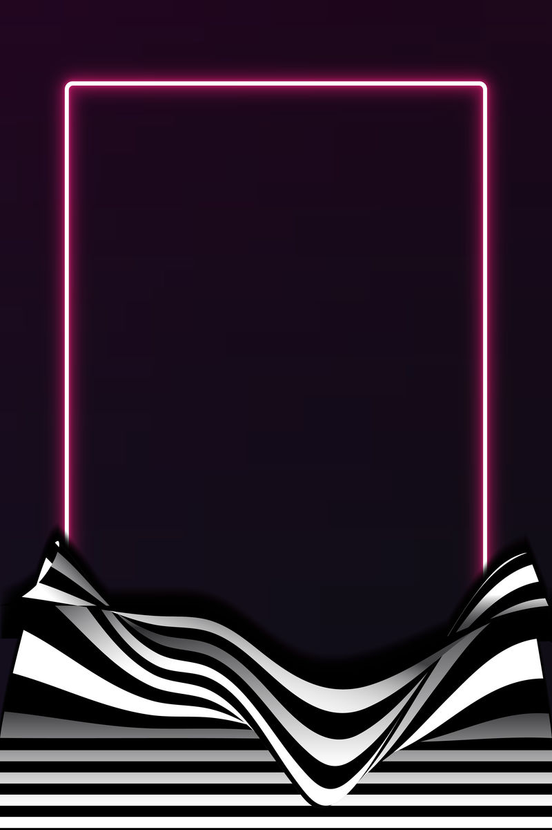 抽象背景向量上的红色霓虹矩形框架