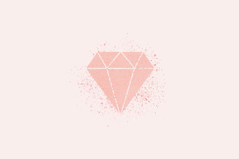 闪烁粉色几何菱形矢量