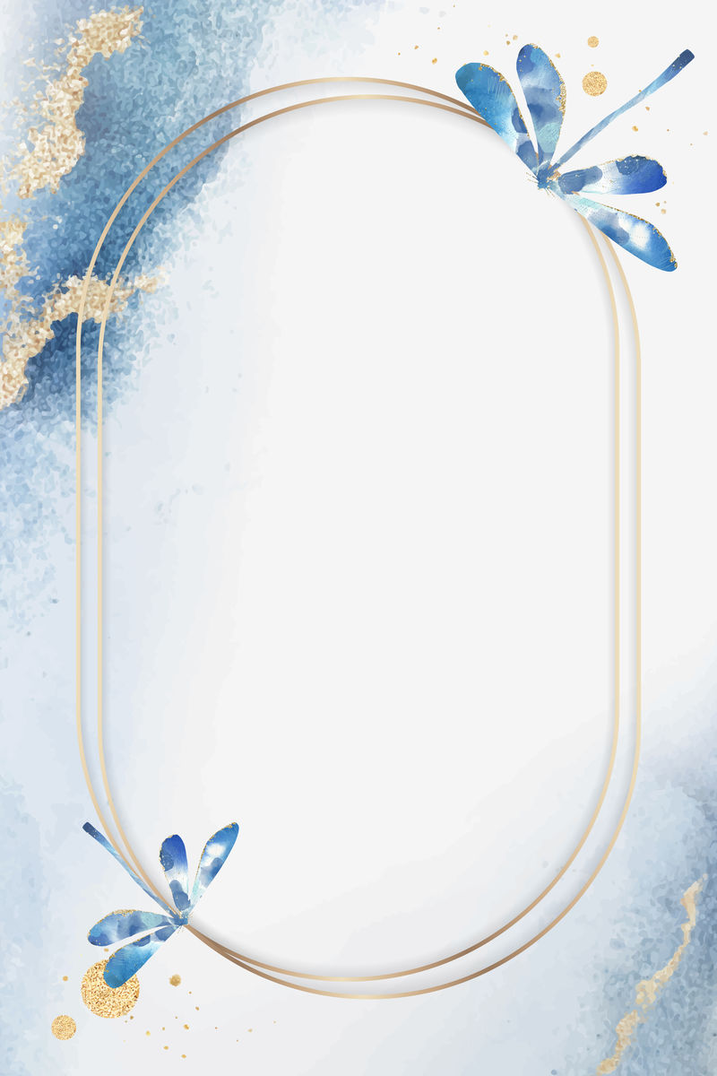 闪光蜻蜓椭圆形框架向量